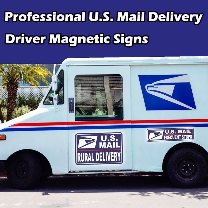 ROMINVIC Car Magnets Postal,Heavy Duty U.S. Reflective Mail Delivery Driver Magnetic Signs,4pcs Car Magnets Rural Carrier Delivery for Cars, SUV, Trucks,Bumper Sticker - Image 4